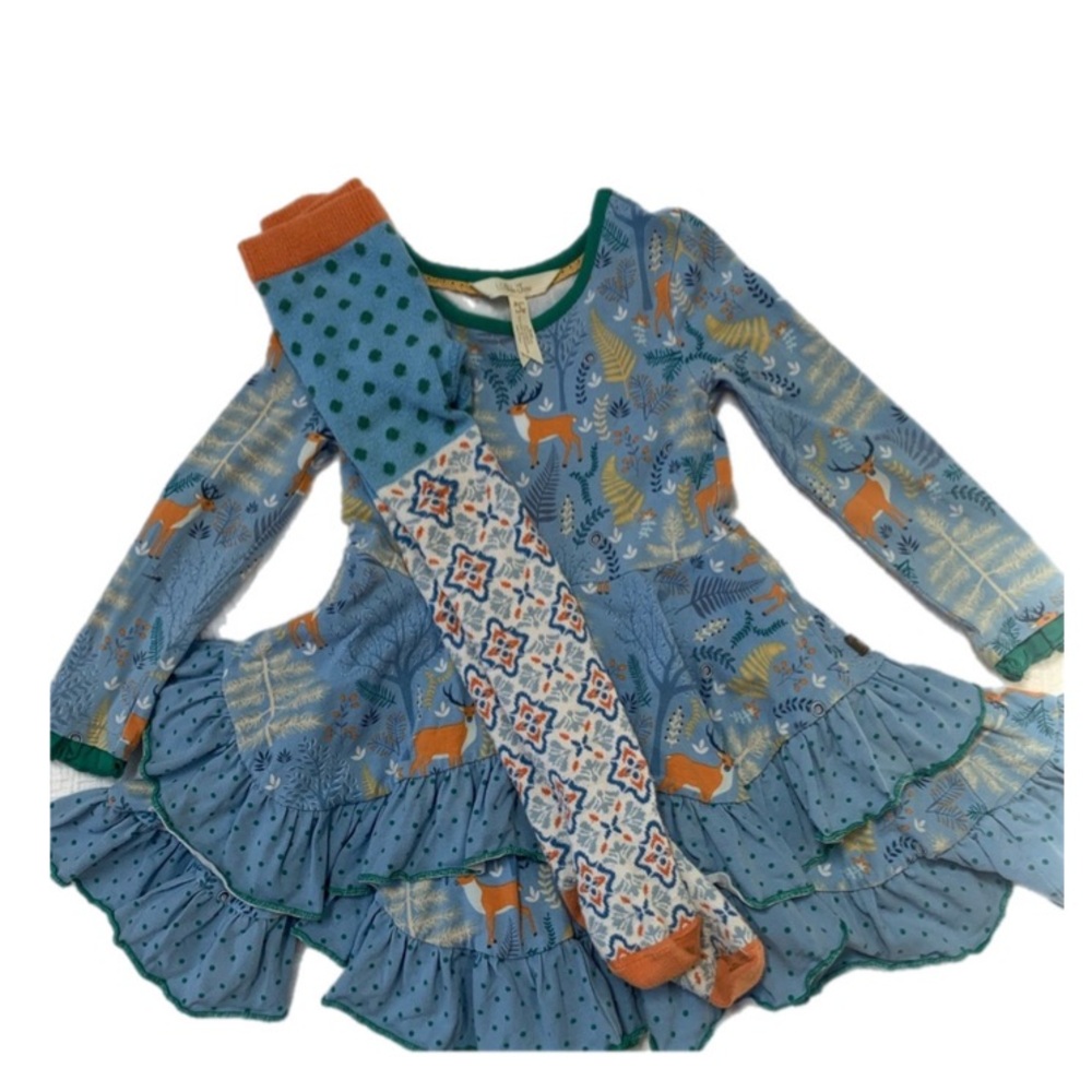 Matilda Jane Neck of the Woods dress and matching footed leggings